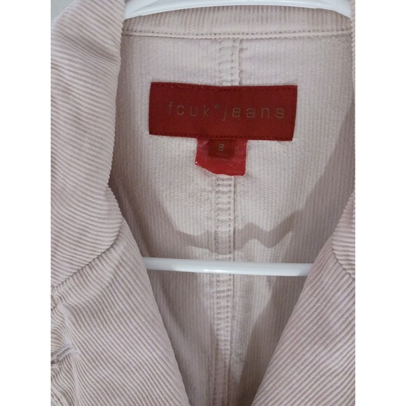 F. C. U. K. Jeans Pink Long Sleeve Blazer Womens 8 Corduroy 2 button Y2K Prep - Picture 4 of 14